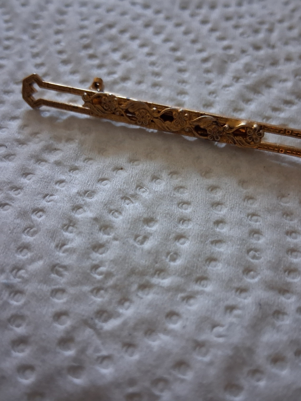 Delicate Gold Tone Filigree Floral Hair Barrette Sell As It Is